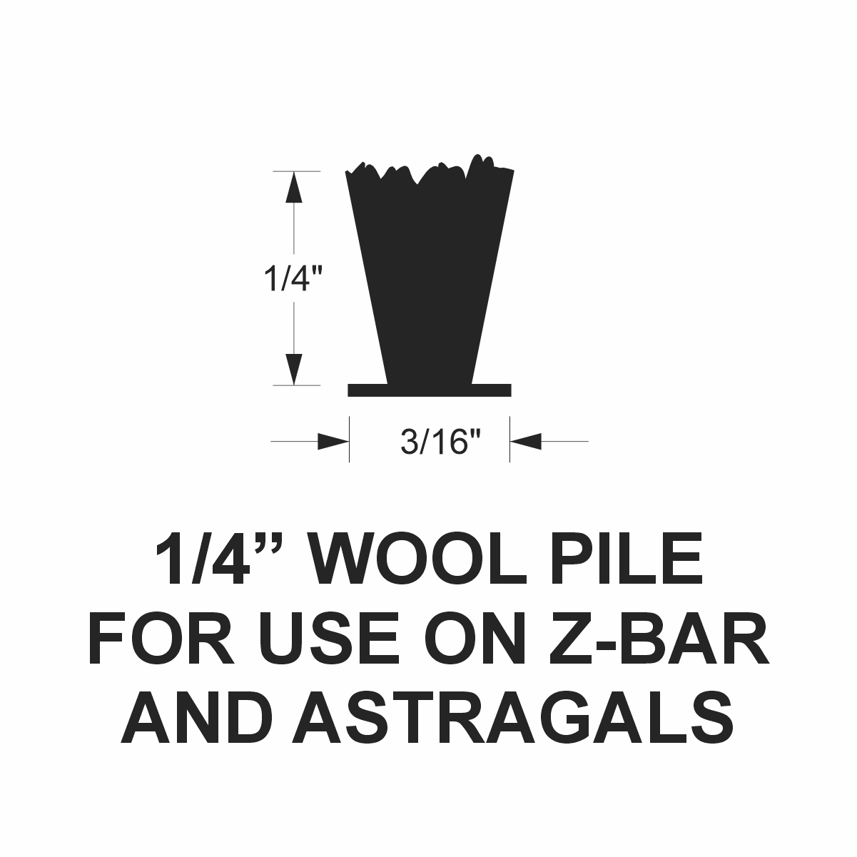 Wool Pile Replacement Z-Bar/Astragal