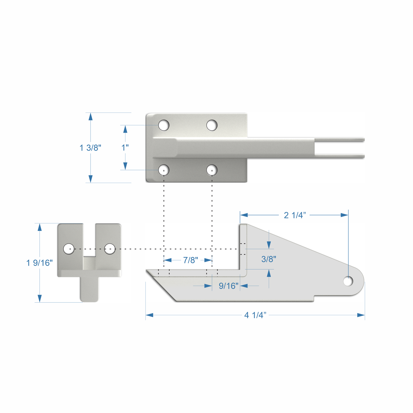 Closer Bracket - Corner Mount Nylon